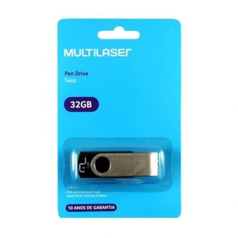 Pen Drive 32GB USB Multilaser - Micro SD e Pendrive - Multilaser - unidade    Cod. PD589